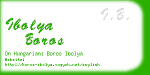 ibolya boros business card